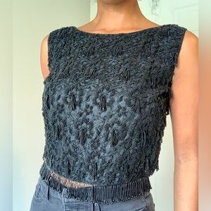 Black beaded vintage blouse